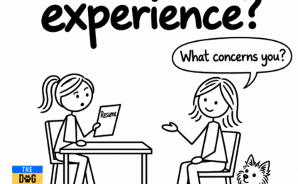 Too much experience? A midcareer candidate asks what concerns the interviewer, beside a Yorkie and The Dog Code book